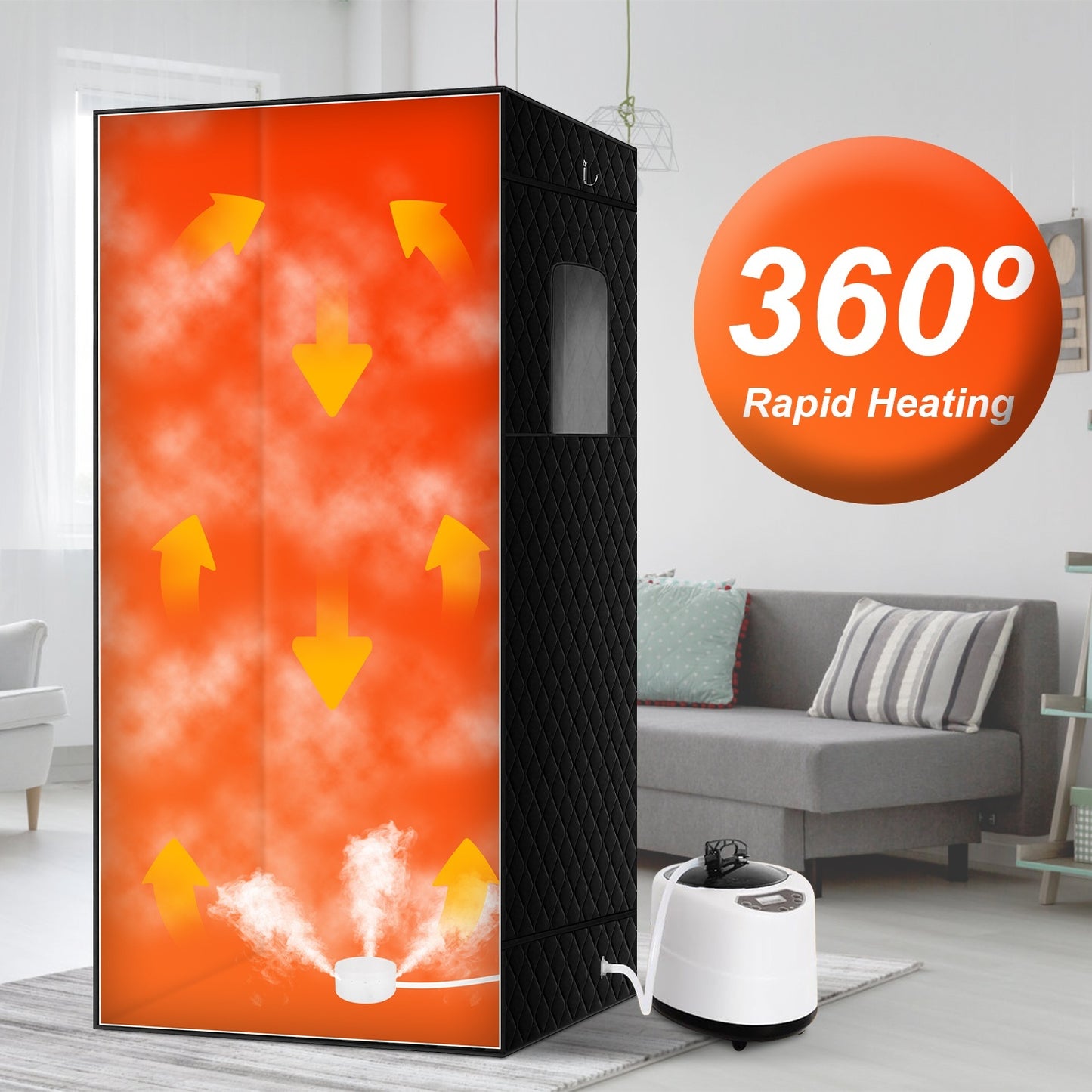 2.6 Plus 2.6 Plus 5.9FTPortable Sauna Tent 1 Person Steam Sauna For Home With 3L 1200W Steamer Folding Chair Remote Control 9 Steam Output Levels 5 To 95Mins Timer