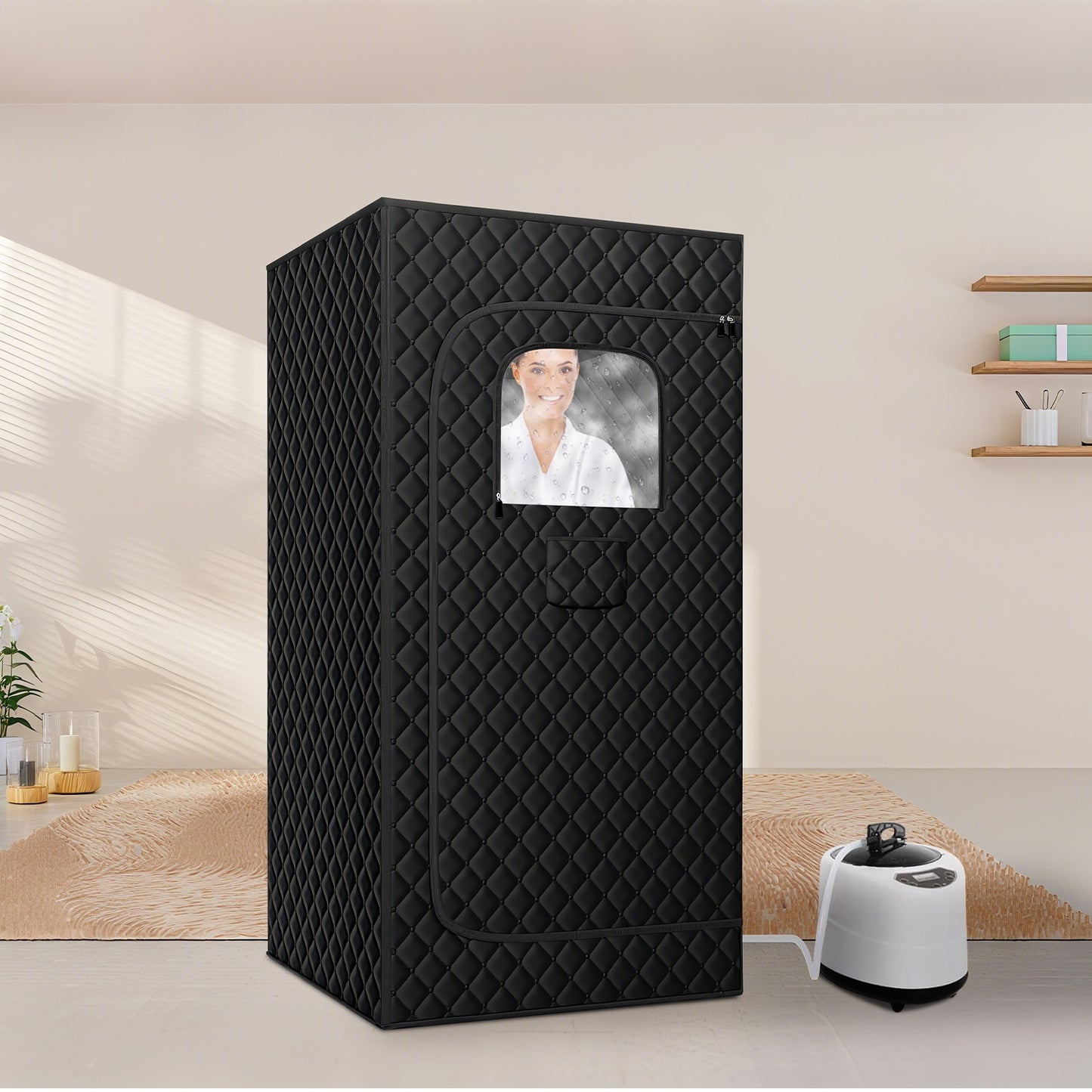 2.6 Plus 2.6 Plus 5.9FTPortable Sauna Tent 1 Person Steam Sauna For Home With 3L 1200W Steamer Folding Chair Remote Control 9 Steam Output Levels 5 To 95Mins Timer