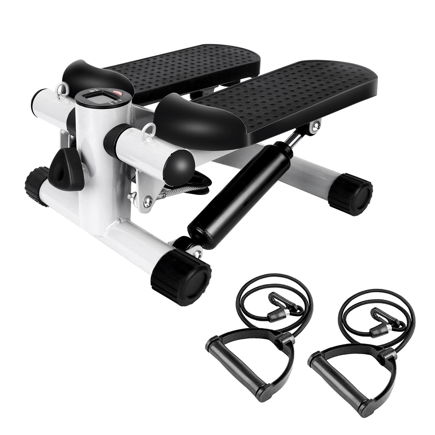 Stepper For Exercise Mini Fitness Stepper With 2 Resistance Bands LCD Monitor Max 330.7LBS Load Stair Stepper Quiet Stepper